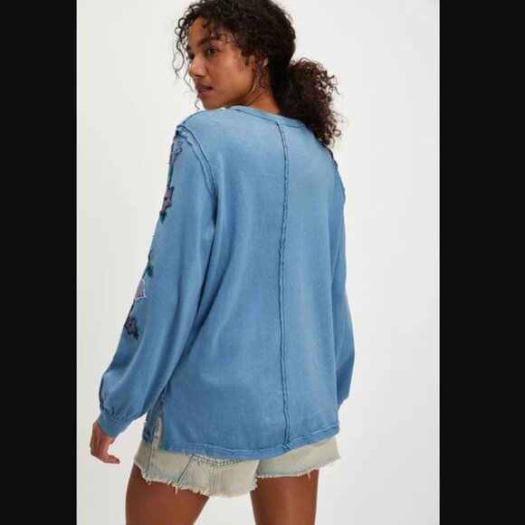 Free People Violet Vines Long Sleeve Tee - Picture 3 of 10